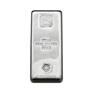 100oz Silver Bullion Bar 99.95%