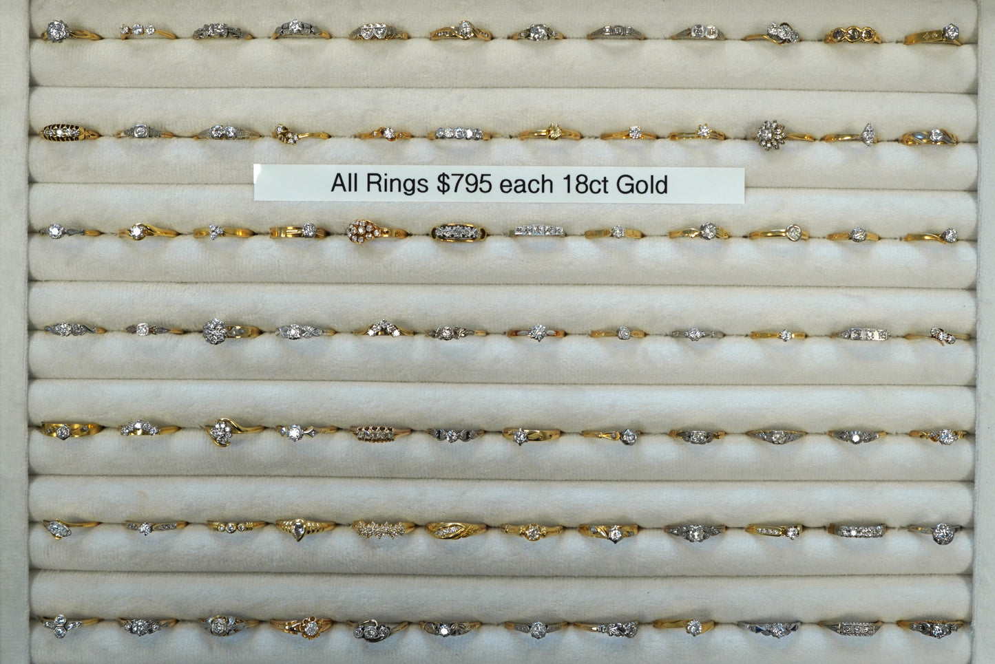 18ct Gold & Diamond Rings $795ea - Tray #1