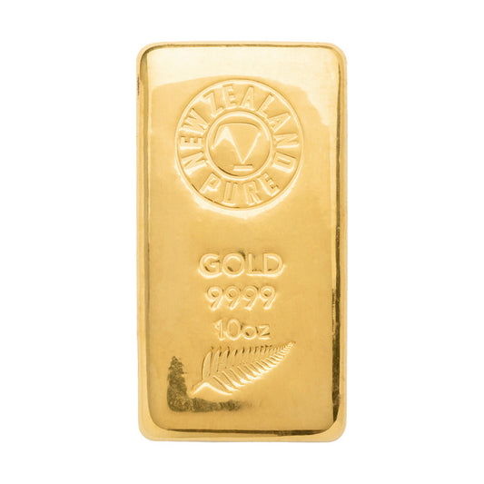 10oz NZ Pure Gold Cast Bullion Bar 99.99%