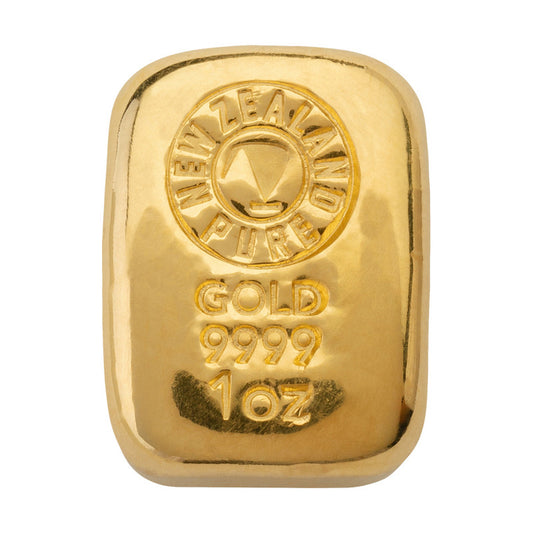 1oz NZ Pure Gold Cast Bullion Bar 99.99%