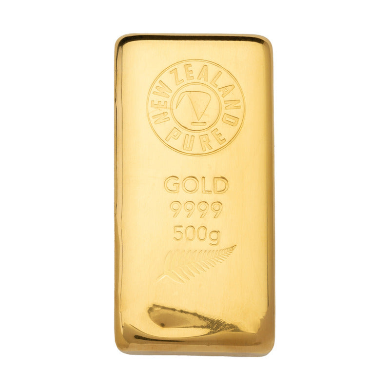 500g NZ Pure Gold Cast Bar 99.99%