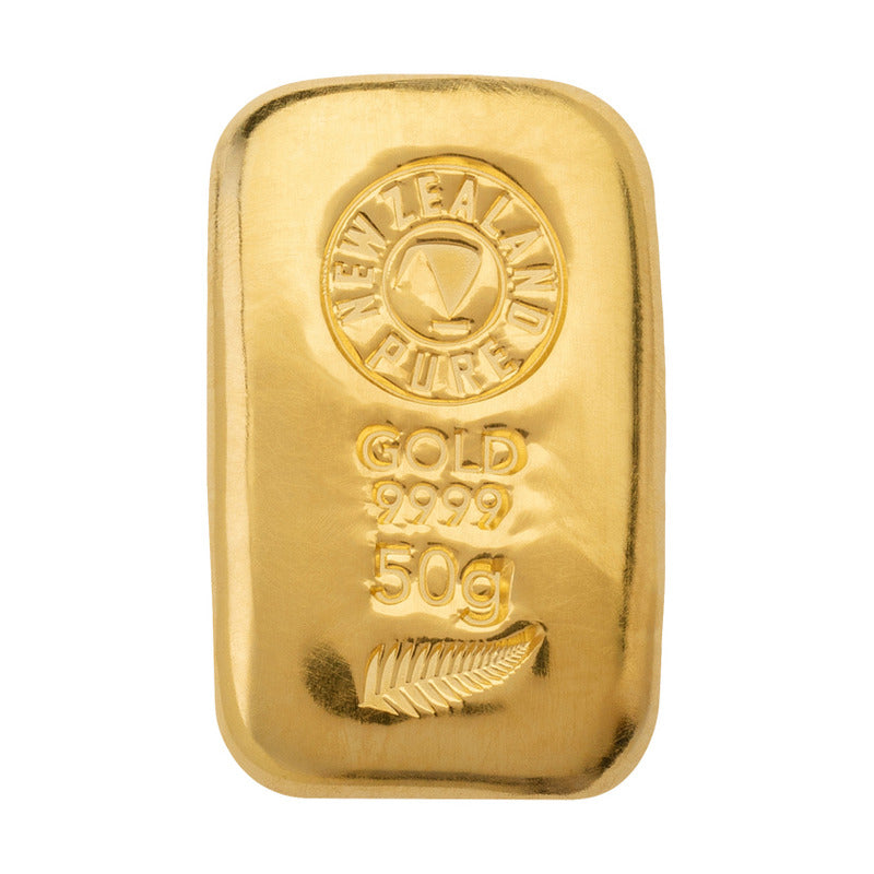 50g NZ Pure Gold Cast Bar 99.99%